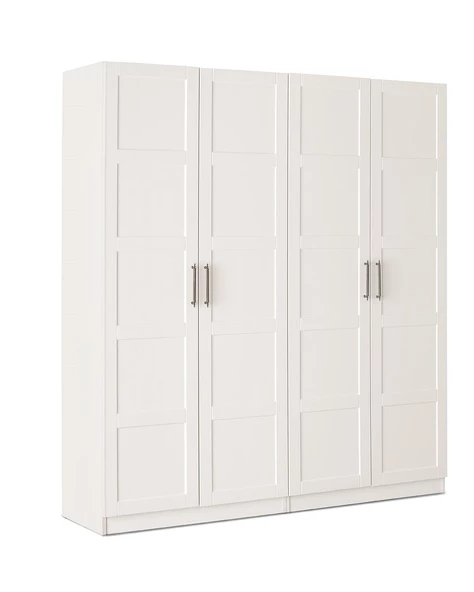 ÇAKIL MDF 4 Kapılı 2 Çekmeceli Gardrop Elbise Dolabı 160x53x216cm - 2