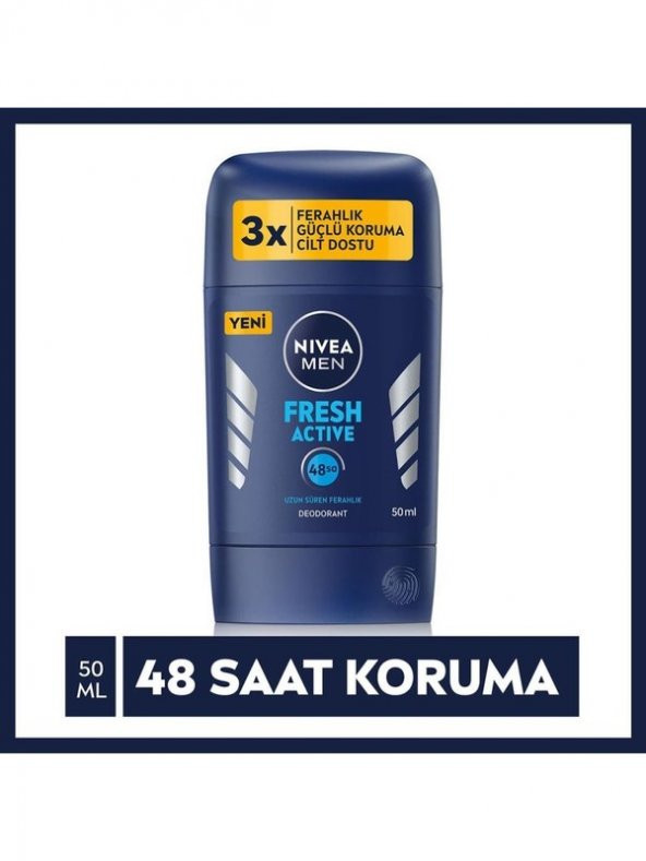 Nivea Men Erkek Stick Deodorant Fresh Active 50 ml Ter ve Ter Kokusuna Karşı 48 Saat Deodorant Koruması - 2