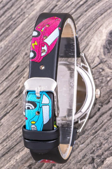 Pinkoli Süper Arabalar Trend Seri Şık Model Küçük Erkek Çocuk Kol Saati Siyah ST-304358 - Resim 2