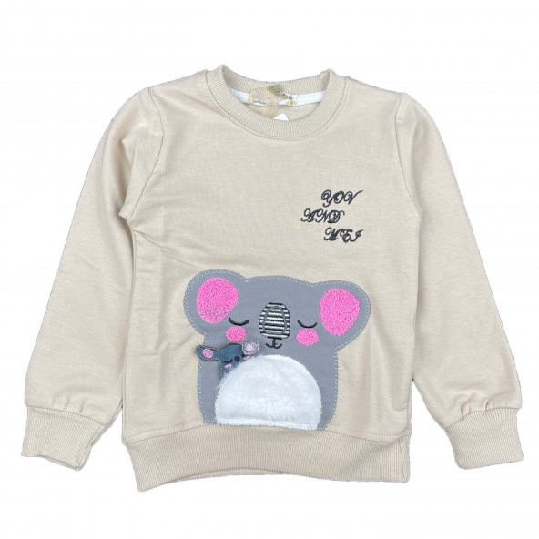 Kız Çocuk Mevsimlik Sweatshirt Peluş Koala Baskılı
