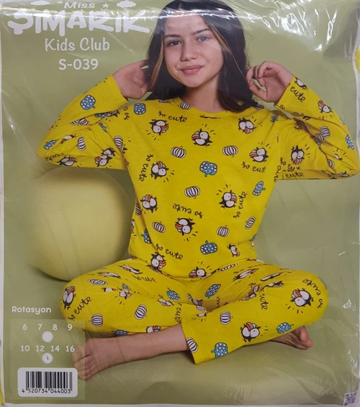 ŞIMARIK KUŞ BASKILI KIZ ÇOCUK PİJAMA TAKIMI - 2