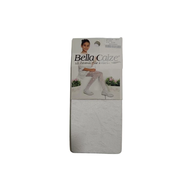 BELLA CALZE BALERİN 3D DESENLİ FİLE KIZ KİLOTLU ÇORAP - 3