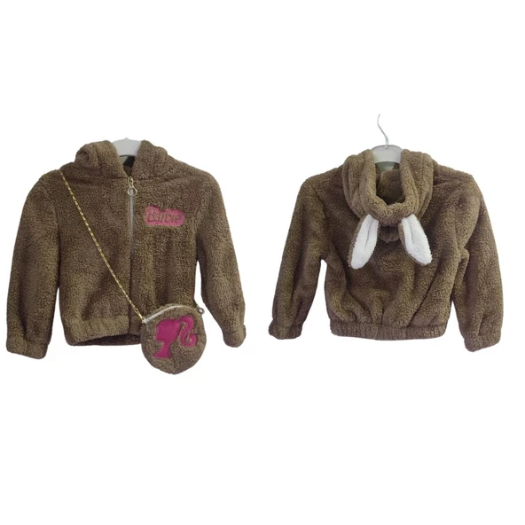 MARKAMPİNK WELSOFT BARBİE ÇANTALI FERMUARLI KIZ ÇOCUK SWEAT - Resim 2