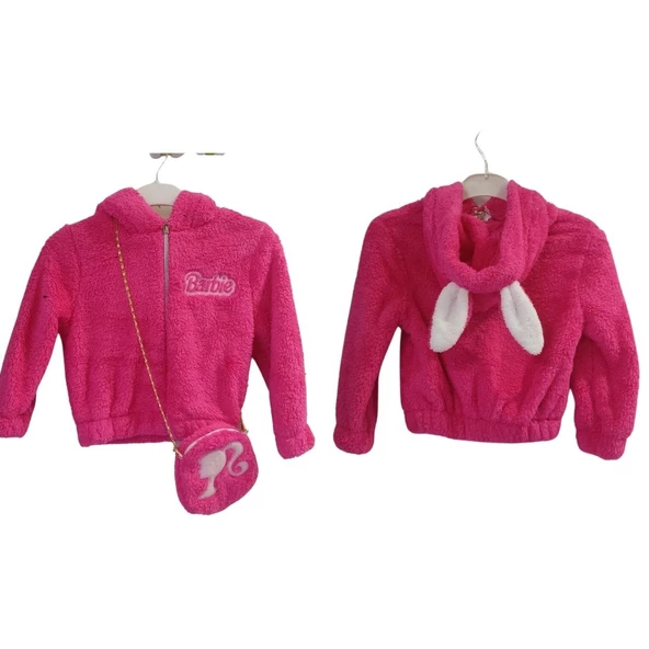 MARKAMPİNK WELSOFT BARBİE ÇANTALI FERMUARLI KIZ ÇOCUK SWEAT ürün görseli