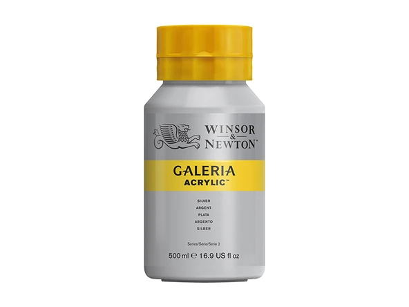 Winsor & Newton Galeria Akrilik Boya 500ml Silver (Metalik) 617 S.2 ürün görseli