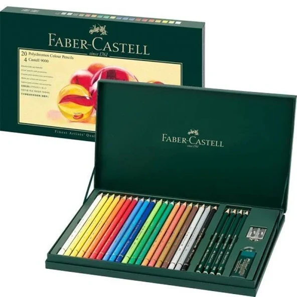 Faber Castell 20'li Polychromos + 4 Dereceli Kalem Seti
