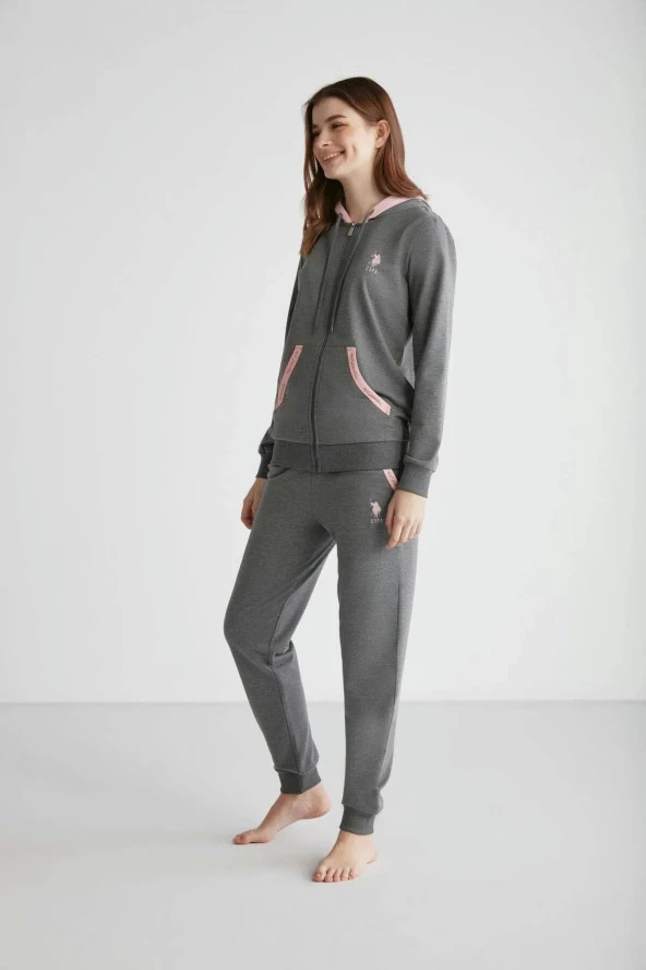 U.S. Polo Assn. Kadın Cep Detaylı Fermuarlı Pijama Takımı