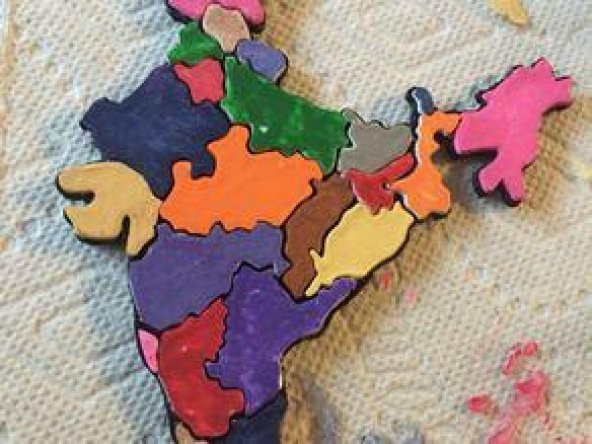 Hindistan Haritası Yapboz Plastik Aparat - 8