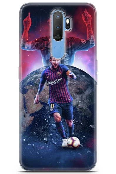 Oppo A9 2020 Uyumlu Kılıf Milano 19 Lionel Messi Tam Koruma Kılıf Kırmızı