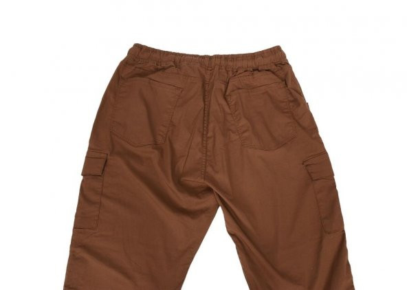 Battal Beden Çok Cepli Beli Lastikli Pantolon Kiremit Renk - 7