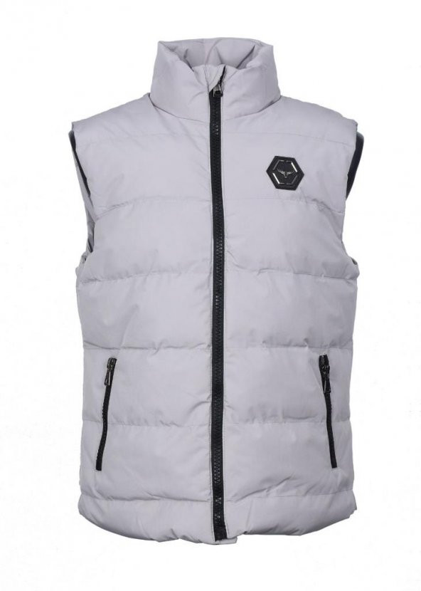 Taş Renk Kalın Fermuarlı Model Şişme Spor Yelek - 8