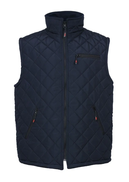 Lacivert Renk Baklava Dikişli Spor Model Şişme Yelek - 12