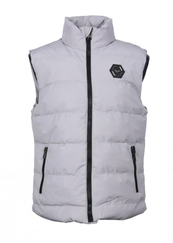 Taş Renk Kalın Fermuarlı Model Şişme Spor Yelek - 10