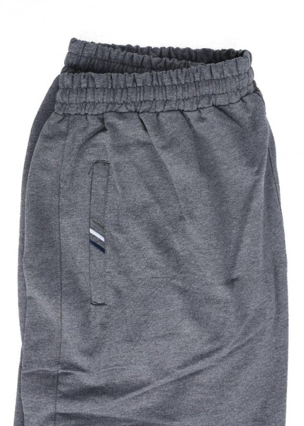 Battal Beden Paçası Lastikli Eşofman Altı Gri Renk - 2