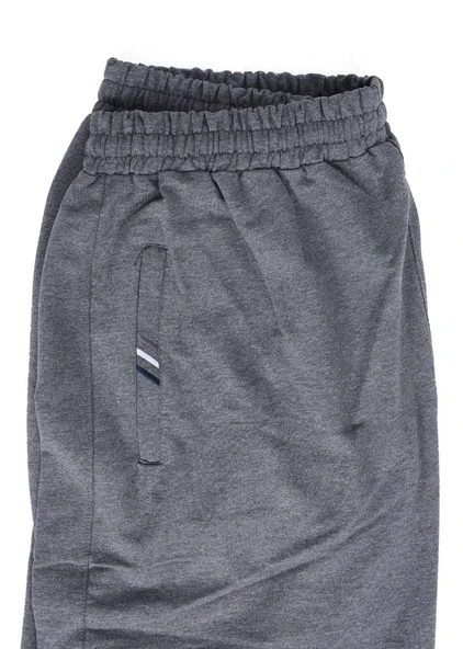 Battal Beden Paçası Lastikli Eşofman Altı Gri Renk - 11