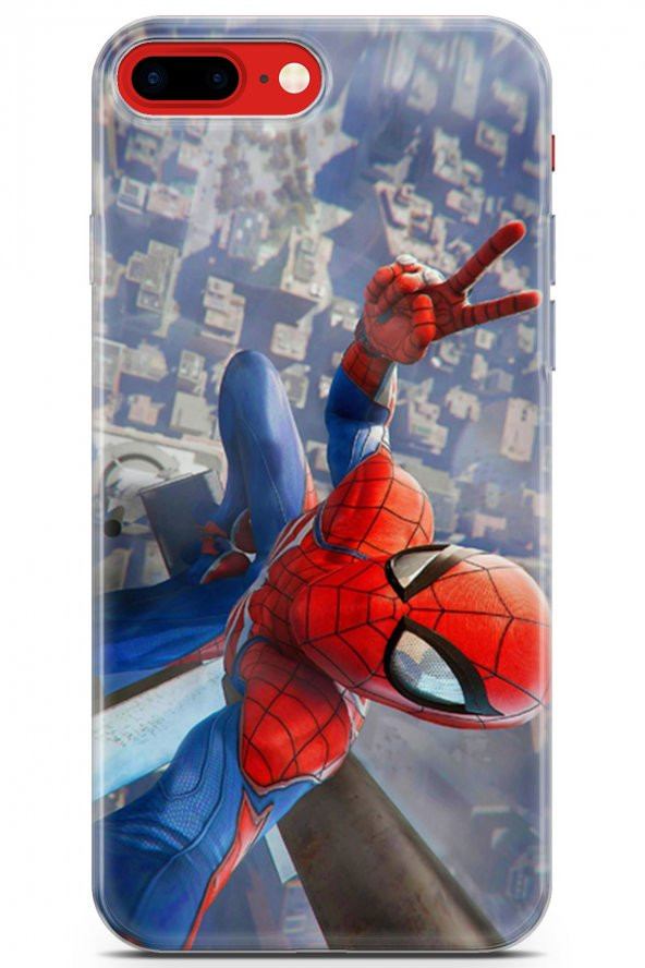 Apple iPhone 7 Plus - 8 Plus Uyumlu Kılıf Opus 21 Spiderman Tablo Darbe Önleyici Kapak Sunset