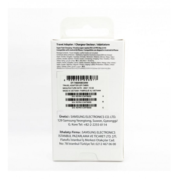 Samsung EP-TA800N Type-C 25w PD Adaptör Hızlı Şarj Aleti (Samsung Türkiye Garantili) - 5