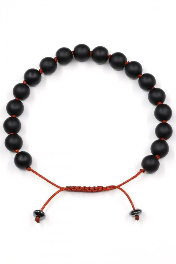 Mat Oniks Doğal Taş Makrome Örme Bileklik ürün görseli 1