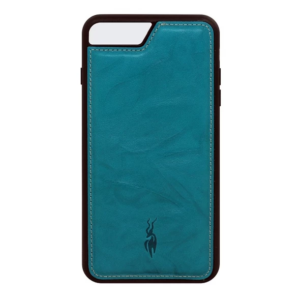 Deritel iPhone 8 Plus Deri Kılıf Sahara Serisi Turkuaz