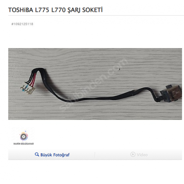 TOSHiBA L775 L770 ŞARJ SOKETİ