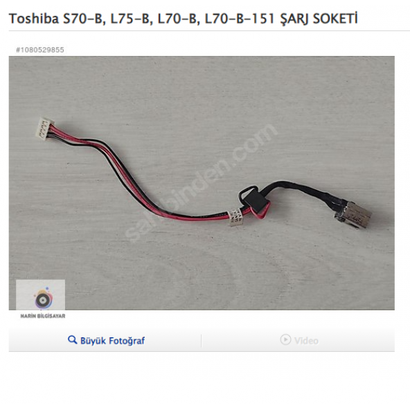 Toshiba S70-B, L75-B, L70-B, L70-B-151 ŞARJ SOKETİ ürün görseli 1