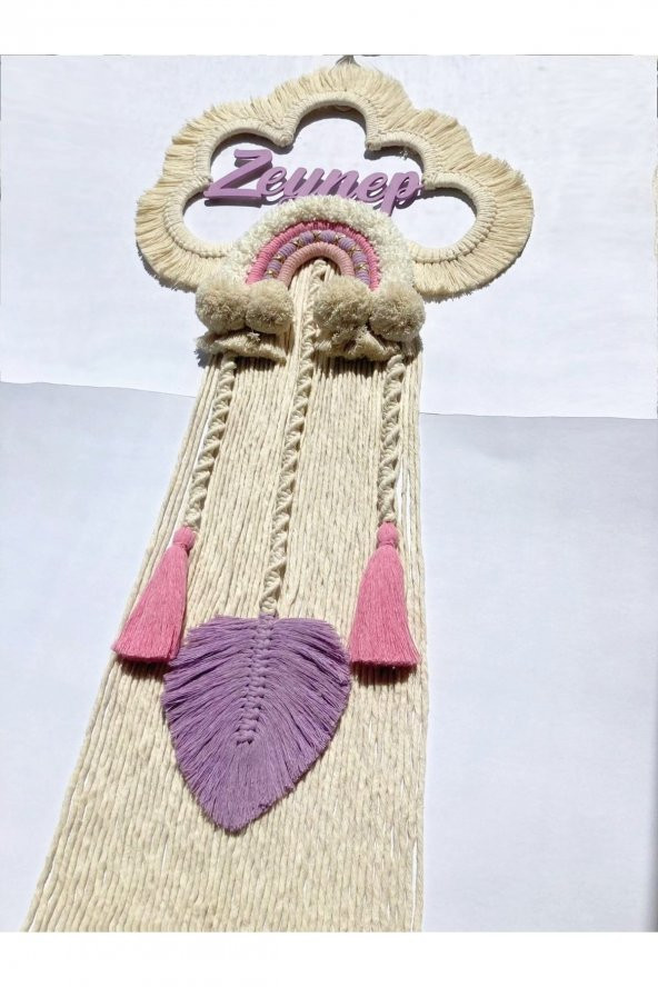 Makrome Tasarım Isimli Bebek Odası Kapı Süsü - 2