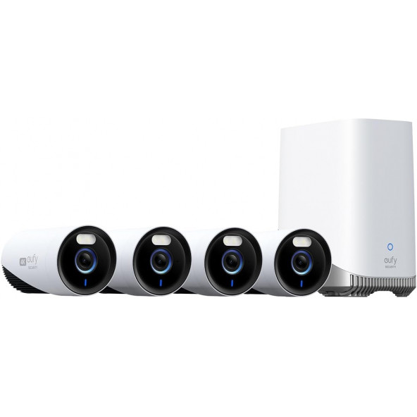 eufy Security eufyCam E330 4 Kamera Kiti, 4K Dış Mekan Güvenlik Kamerası