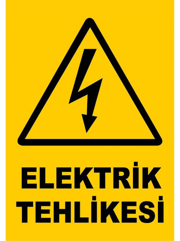 uyarı levhası sticker(Elektrik Tehlikesi) 25x30