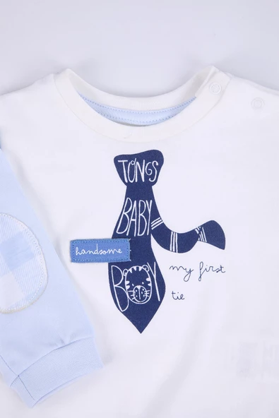 Babyhola %100 Pamuk Erkek Çocuk Alt Üst 2'li Takım Baharlık Mevsimlik 2264 - 10