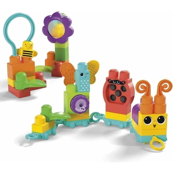 HKN44 Mega Bloks Hareketli Duyusal Gelişim Tırtılı 30 Parça +1 Yaş - 2