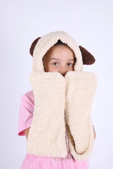 Babyhola Kız Erkek Babyhola Kız Erkek Çocuk Kulaklı Peluş Bere Cep Eldivenli Kışlık 1300 - 10