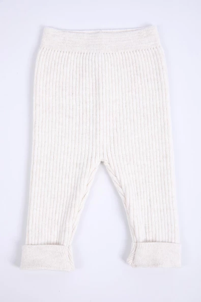 Babyhola %100 Organik Triko Kız Erkek Bebek Çocuk Kazak Pantolon Bereli Alt Üst 3'lü Takım 5804 - 4