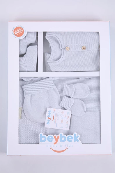 Babyhola Organik %100 Triko Kız Erkek Bebek Yenidoğan Tulum Takım 5'li Kutulu Set 0-3 ay Hediyelik Hastane Çıkışı 5907 - 10