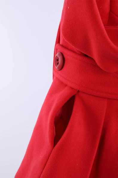 Babyhola Kız Bebek Çocuk Kürk Yaka Astarlı Kaşe Kaban Kışlık 13487 - 9