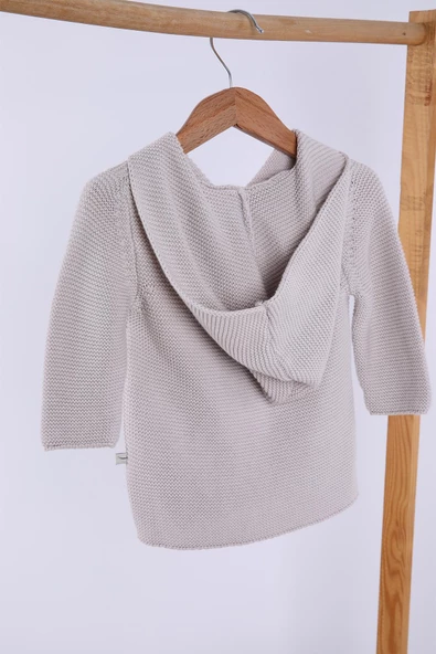 Babyhola %100 Organik Triko Kız Erkek Bebek Çocuk Kapüşonlu Hırka 6000 - 2