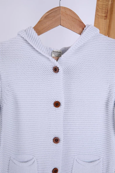 Babyhola %100 Organik Triko Kız Erkek Bebek Çocuk Kapüşonlu Hırka 6000 - 5