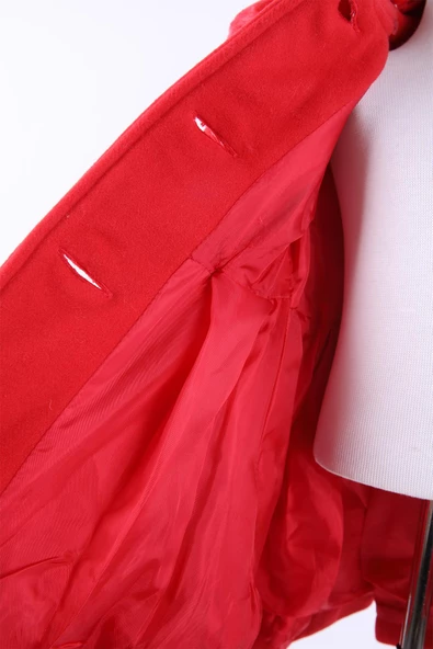 Babyhola Kız Bebek Çocuk Kürk Yaka Astarlı Kaşe Kaban Kışlık 13487 - 11