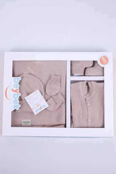 Babyhola Organik %100 Triko Kız Erkek Bebek Yenidoğan Tulum Takım 5'li Kutulu Set 0-3 ay Hediyelik Hastane Çıkışı 5909 - 8
