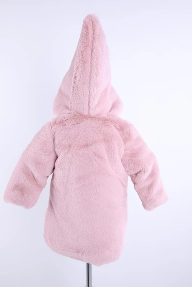 Babyhola Kız Bebek Çocuk Pamuk Astarlı Külah Kapüşonlu Peluş Kaban Kışlık 13622 - 7