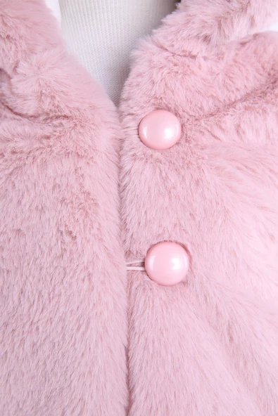 Babyhola Kız Bebek Çocuk Pamuk Astarlı Külah Kapüşonlu Peluş Kaban Kışlık 13622 - 3