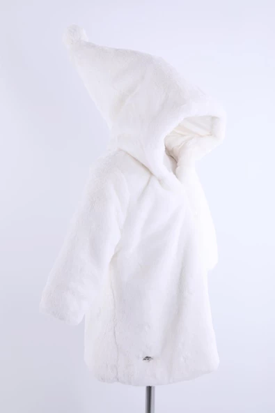 Babyhola Kız Bebek Çocuk Pamuk Astarlı Külah Kapüşonlu Peluş Kaban Kışlık 13622 - 10