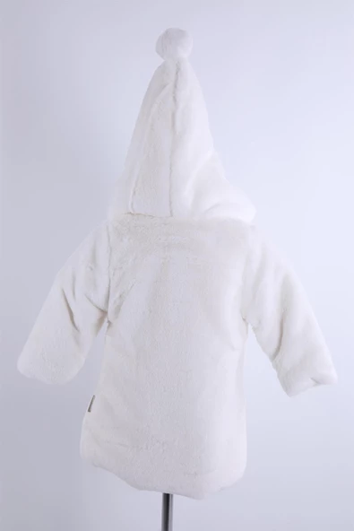 Babyhola Kız Bebek Çocuk Pamuk Astarlı Külah Kapüşonlu Peluş Kaban Kışlık 13622 - 12