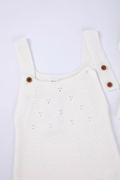 Babyhola %100 Triko Kız Erkek Bebek Çocuk Salopet Hırka 2'li Takım 5803 - 7