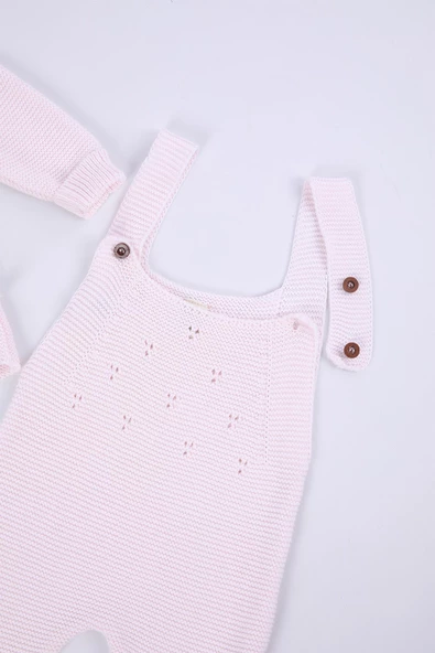 Babyhola %100 Triko Kız Erkek Bebek Çocuk Salopet Hırka 2'li Takım 5803 - 3