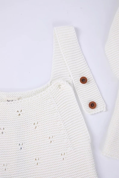 Babyhola %100 Triko Kız Erkek Bebek Çocuk Salopet Hırka 2'li Takım 5803 - 8