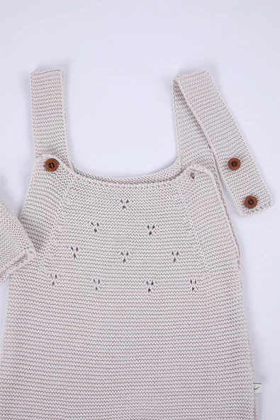 Babyhola %100 Triko Kız Erkek Bebek Çocuk Salopet Hırka 2'li Takım 5803 - 11