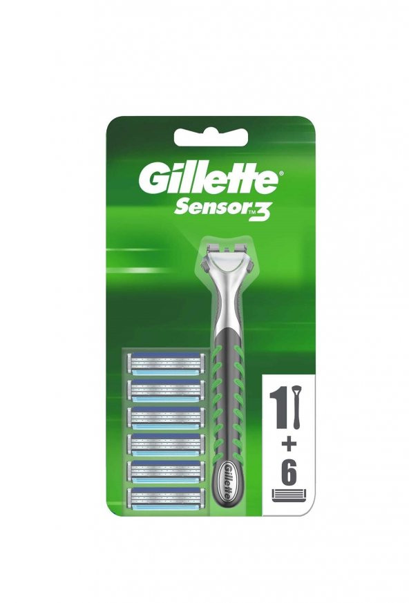 Gillette Sensor3 Sensitive Tıraş Makinesi + 6 Yedekli Tıraş Bıçağı