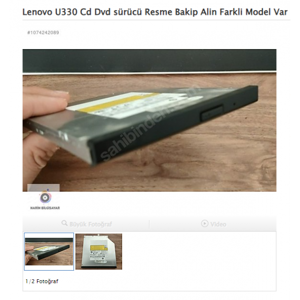 Lenovo U330 Cd Dvd sürücü Resme Bakip Alin Farkli Model Var