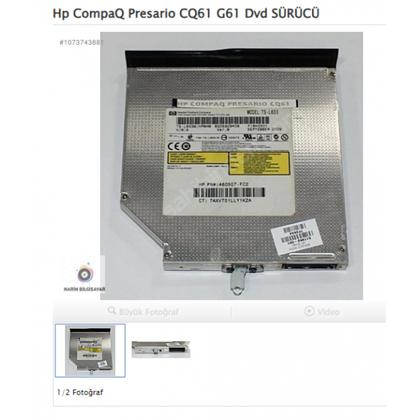 Hp CompaQ Presario CQ61 G61 Dvd SÜRÜCÜ