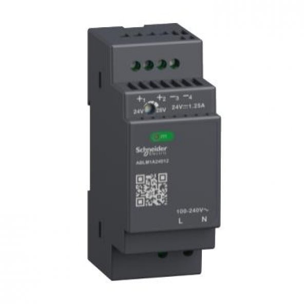 Schneider Electric ABLM1A24012, Regüle Güç Kaynağı, 100-240V AC, 24V 1,2 A, single fazlı, Modüler